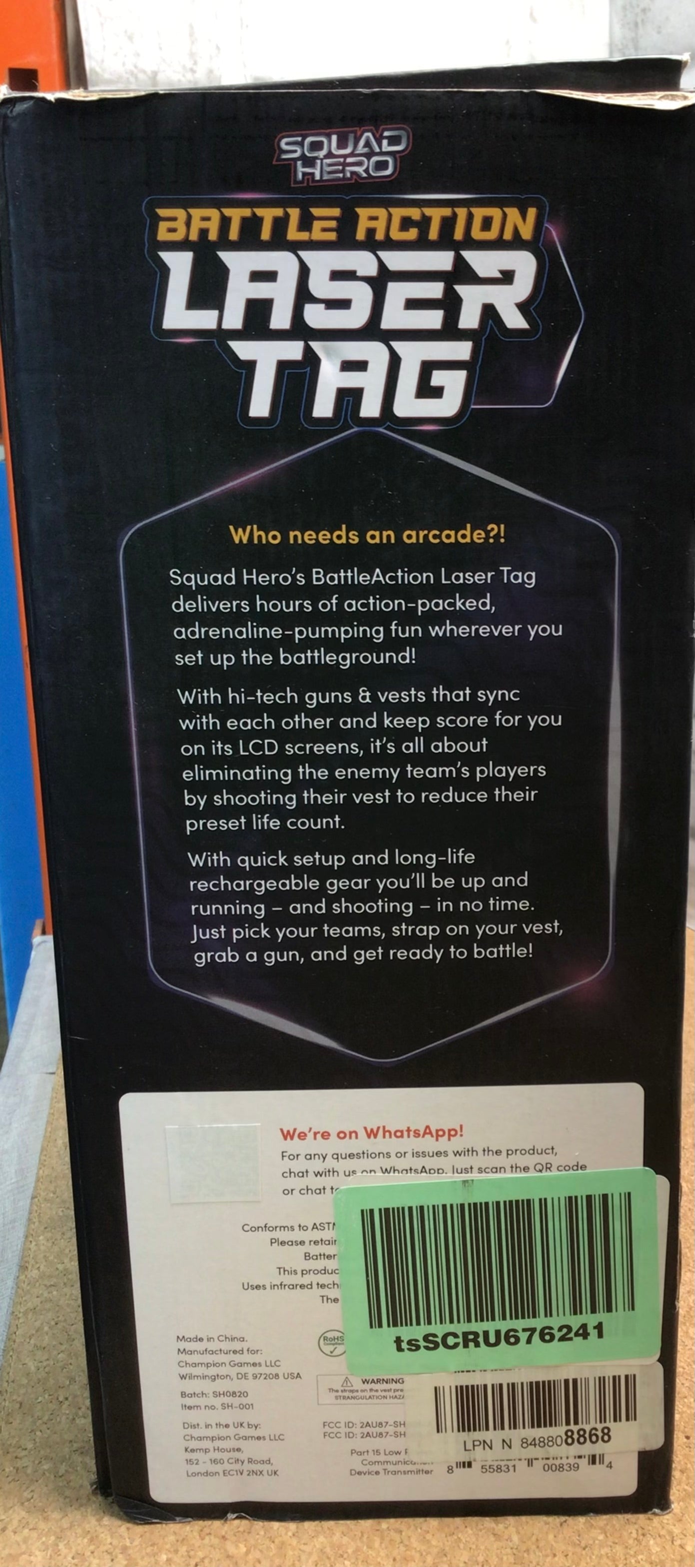 Squad Hero Rechargeable Laser Tag 360° Sensors + Innovative LCDs, HeroSync, (7884671451374)